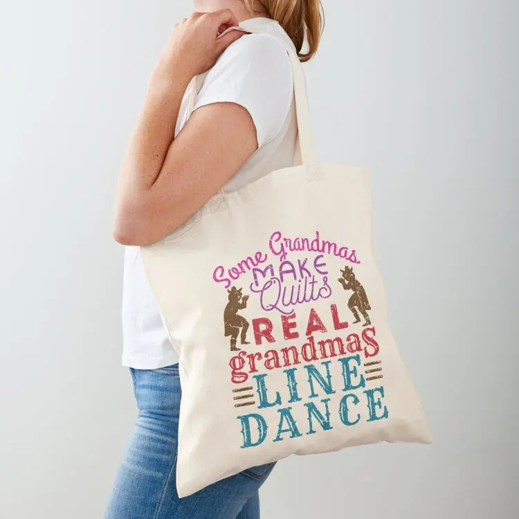 

Real Grandmas Line Dance Tote Bag female bag tote bag men's Women's shopping bags foldable