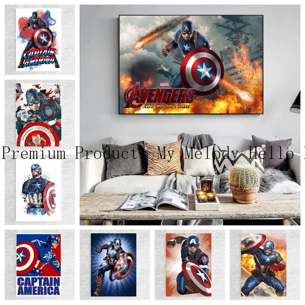 

Canvas Painting Captain America Anime Poster Disney Superheroes Wall Art Print Home Decoration Picture Living Room Decor Gift