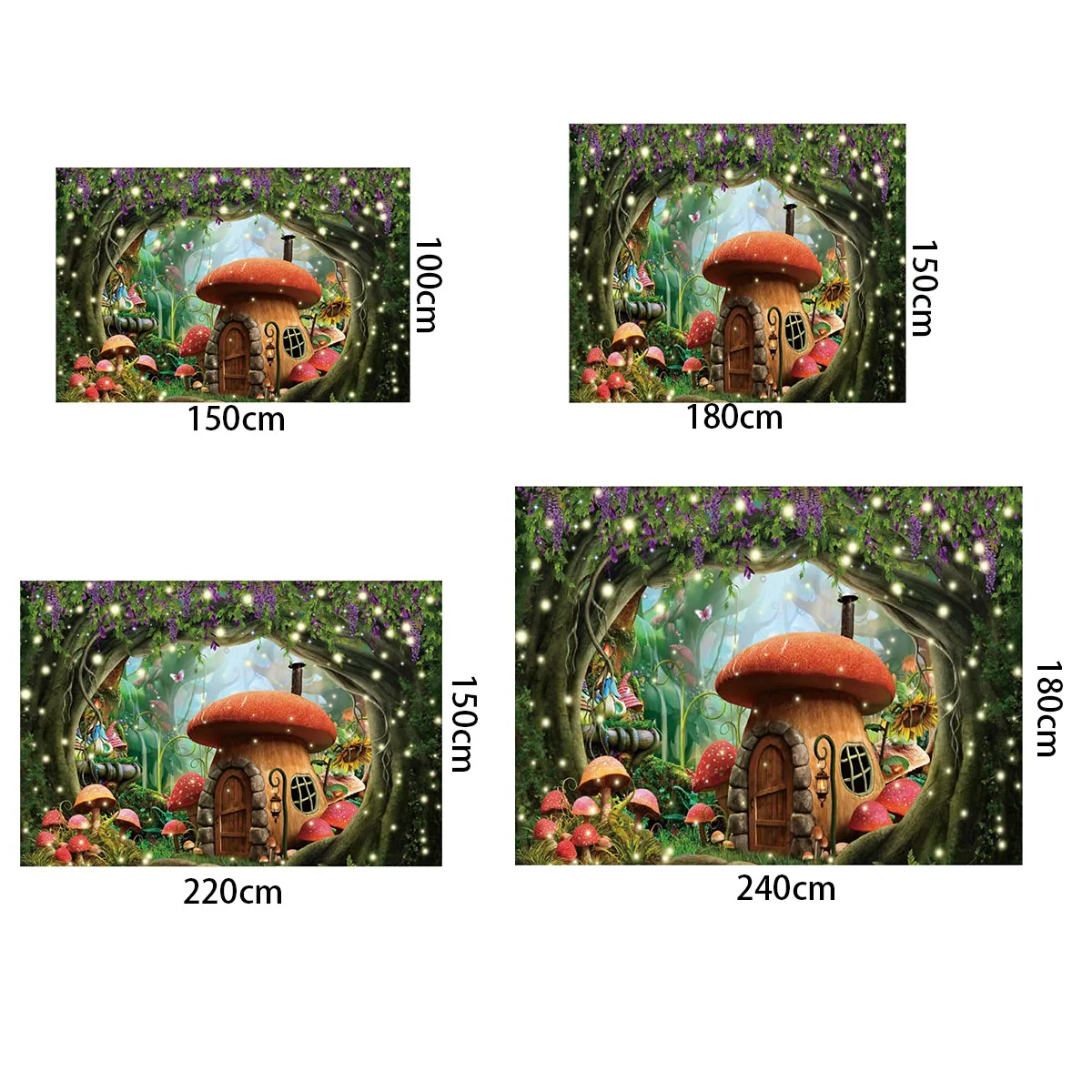 Fairy Tale Forest Mushroom Backdrop Dream Enchanted Wonderland Mushroom House Jungle Baby Birthday Photography Backgrounds Decor