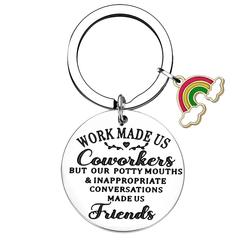 Metal Women Men Coworker Gifts Keychain Boss Coworkers Christmas Key Chain Pendant Workmates Leaving Going Away Birthday Gift