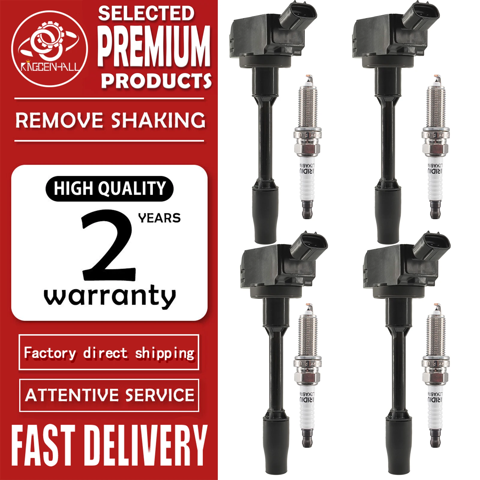 

4PCS Ignition Coil & Spark Plug 90919-C2010 For Toyota Prius Corolla C-HR RAV4 Camry Lexus CT200h UX250h Hybrid Engine