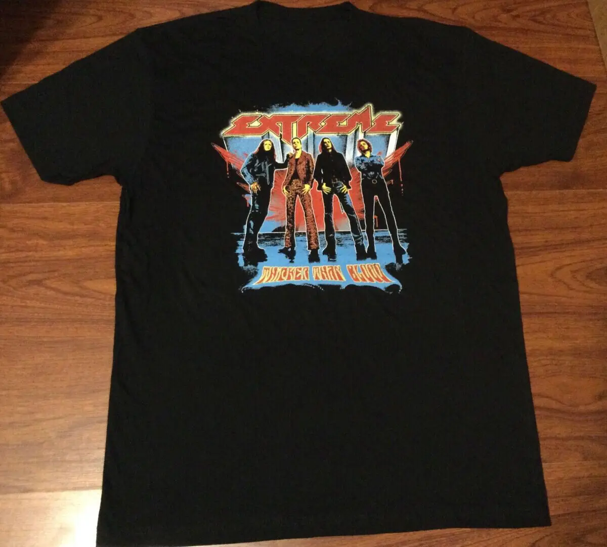 Vtg Extreme Band Tour Concert Cotton Black T Shirt AA277