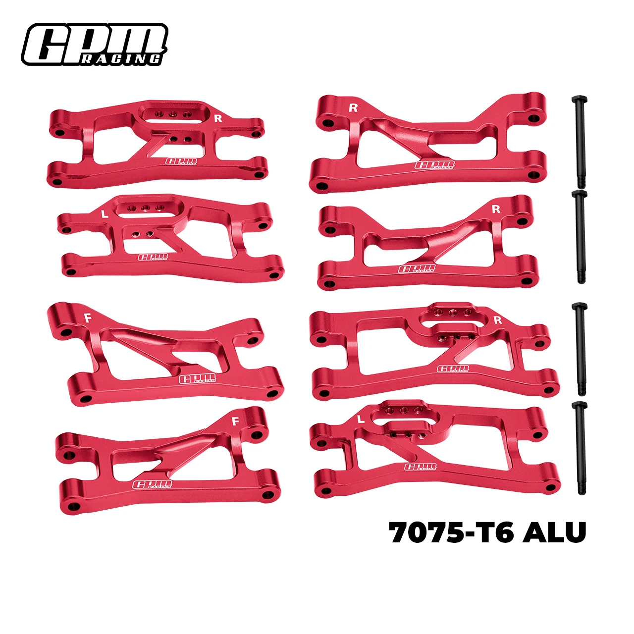 Brazos de suspensión superiores e inferiores delanteros + traseros de aleación GPM 7075 para TRAXXAS MINI MAX