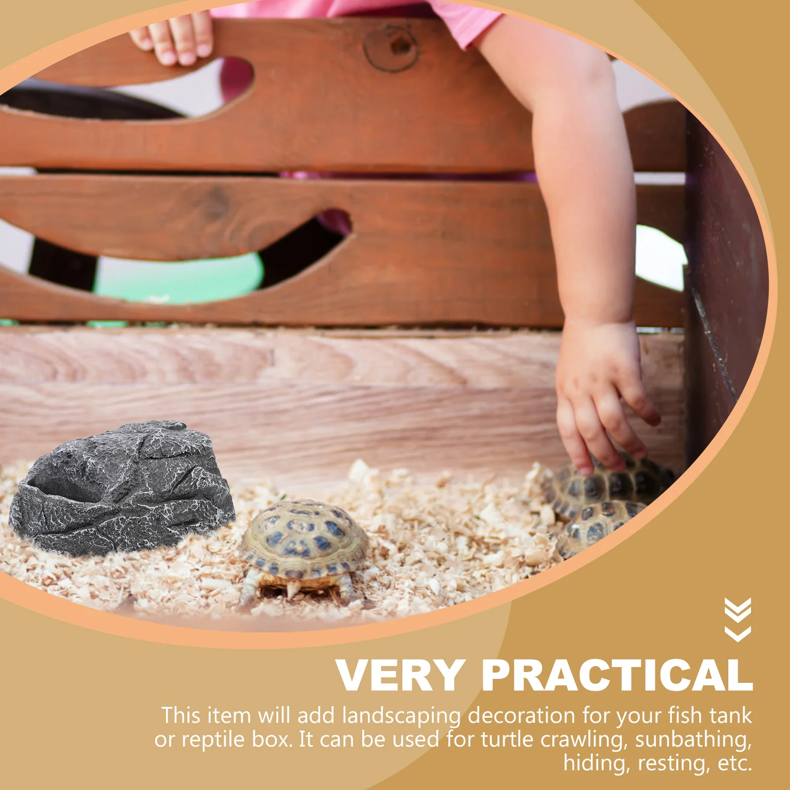 

Aquarium Basking Terrace Resin Turtle Hideout Cave for Reptile Resting Sunbathing Spot Terrarium Landscaping Decorative Design