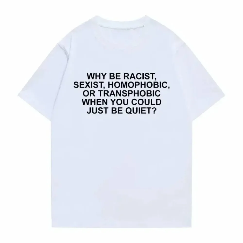 Why Be Racist Frank Women T-shirt Minimalist Ocean Hip Hop Casual Breathable Harajuku Crew Neck Short Sleeve Women Aesthetic Tee