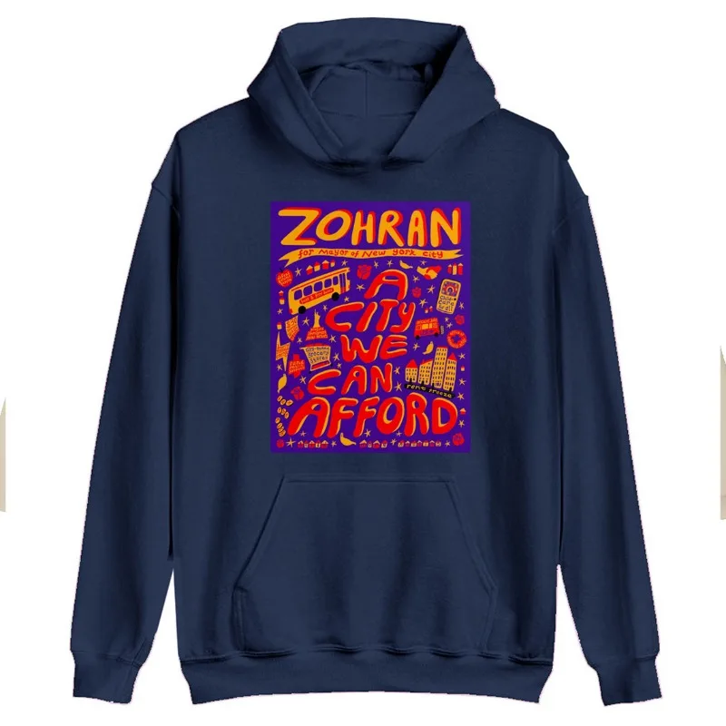 Zohran Mamdani New York NYC Mayor ملصق البلوز رتبة Zohran أول التصويت الأزرق العصرية الشتاء Ashion طويلة الأكمام الحرارية هوديي