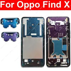 LCD Front Frame Housing Bezel Cover Case For OPPO Find X Middle Frame with/without Lifting Cover Side Buttons Replacement