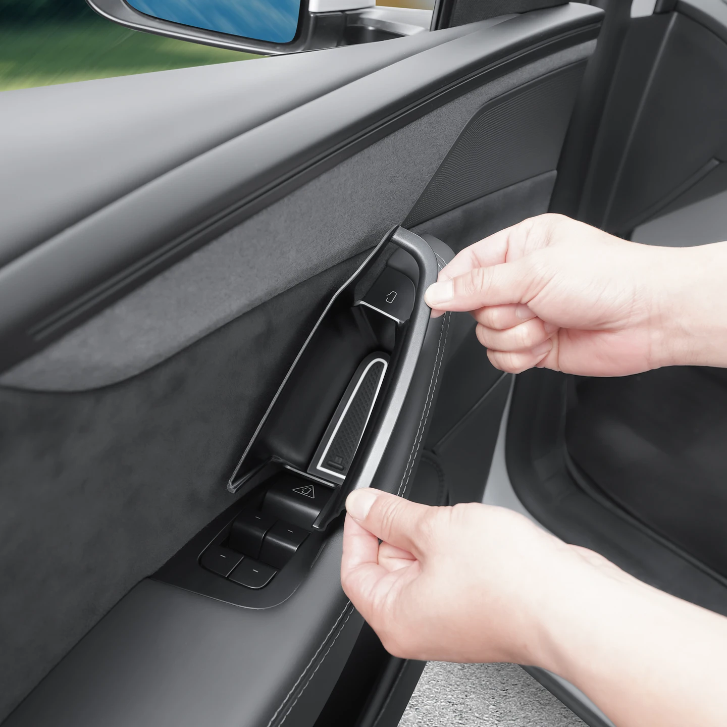 For 6-Seater Tesla Model YL Door Handle Storage Box, Front and Rear Door Storage and Organization Box, Storing Small Items. 4pcs