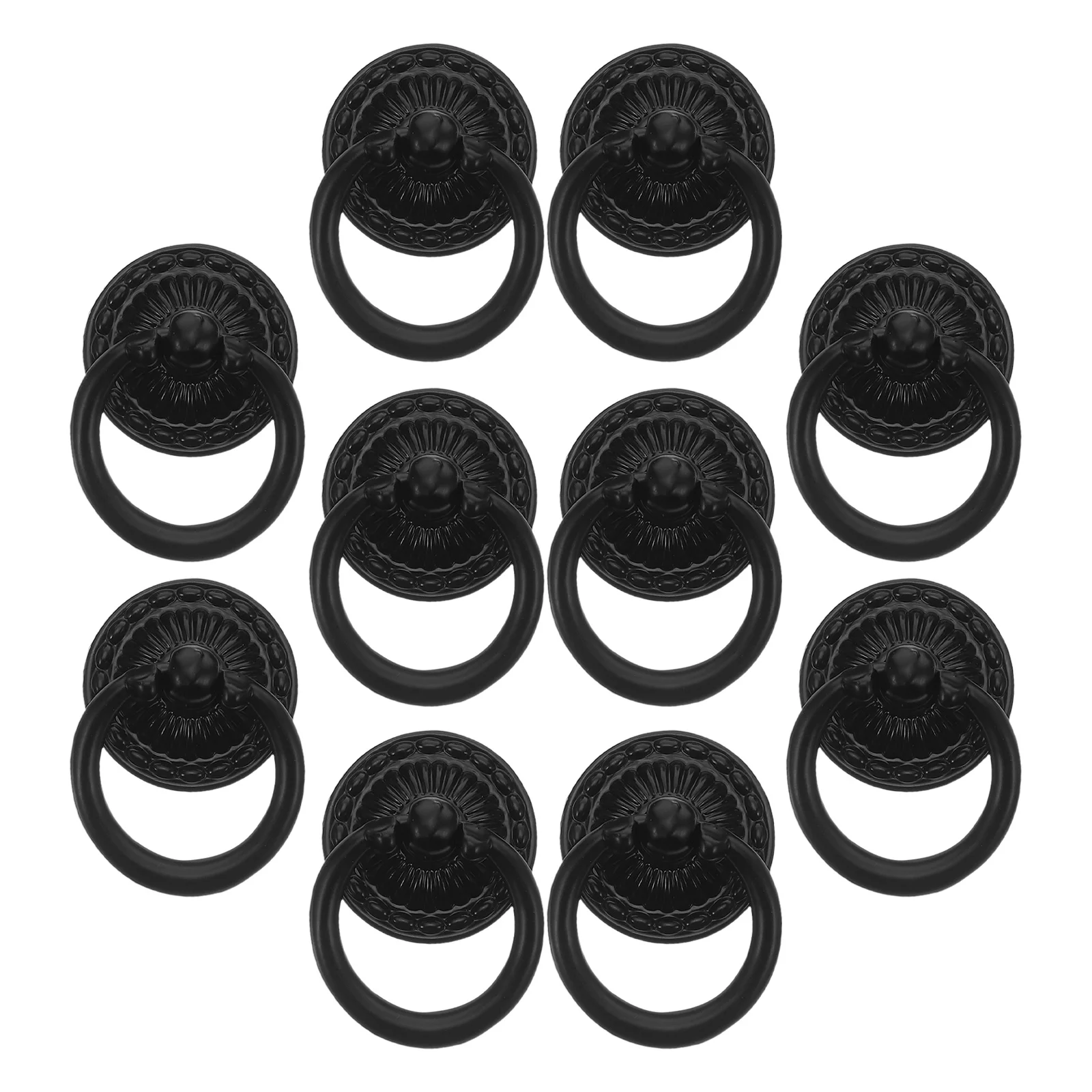 

10Pcs Retro Copper Drawer Pulls Vintage Ring Handles Single Hole for Cabinets Dressers Cupboards Kitchen Furniture Retro Drawer