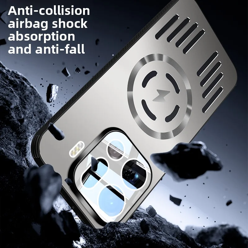 لـ OPPO Find X9 Pro حافظة معدنية صلبة تبديد الحرارة شحن لاسلكي مغناطيسي حماية الغطاء الخلفي لـ Find X9 X8 PRO X8S Shell