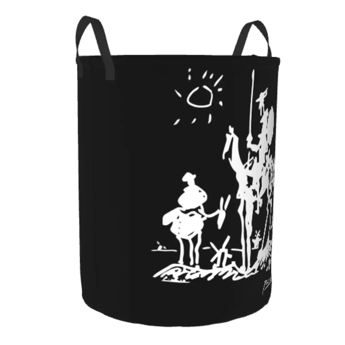 Custom Pablo Picasso Don Quixote Laundry Basket Foldable Spanish Artist Clothes Hamper for Nursery Kids Toys Storage Bin