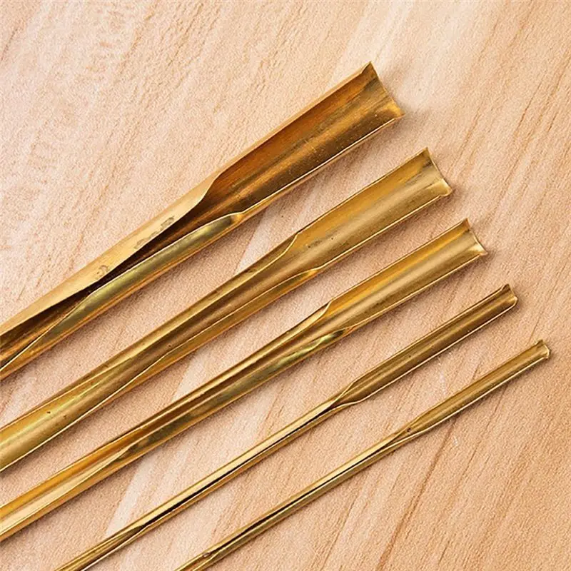 ABVC 5Pcs/Set Practical Brass Clay Hole Cutters Wear Resistant Punch Tools Slotting Sculpting Set For Pottery Carving view 3