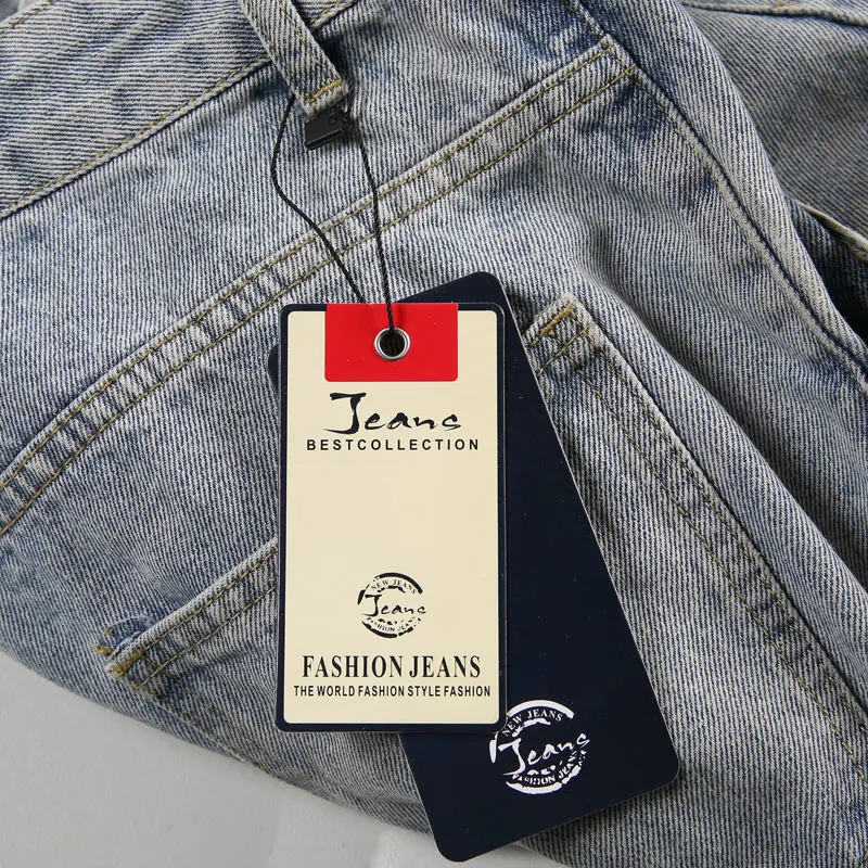 Jeans General Hangtag Custom Clothing Pants Hanging Tags Buckle Tags Customized Logo Paper Cardboard Cards Fashion Labels view 2