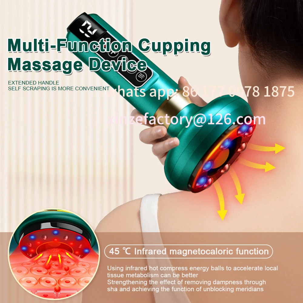 

Customizable Multi-Function Cupping Massage Device Guasha Scraping Massage Vacuum Cans Suction Cup Heating Fat Burner