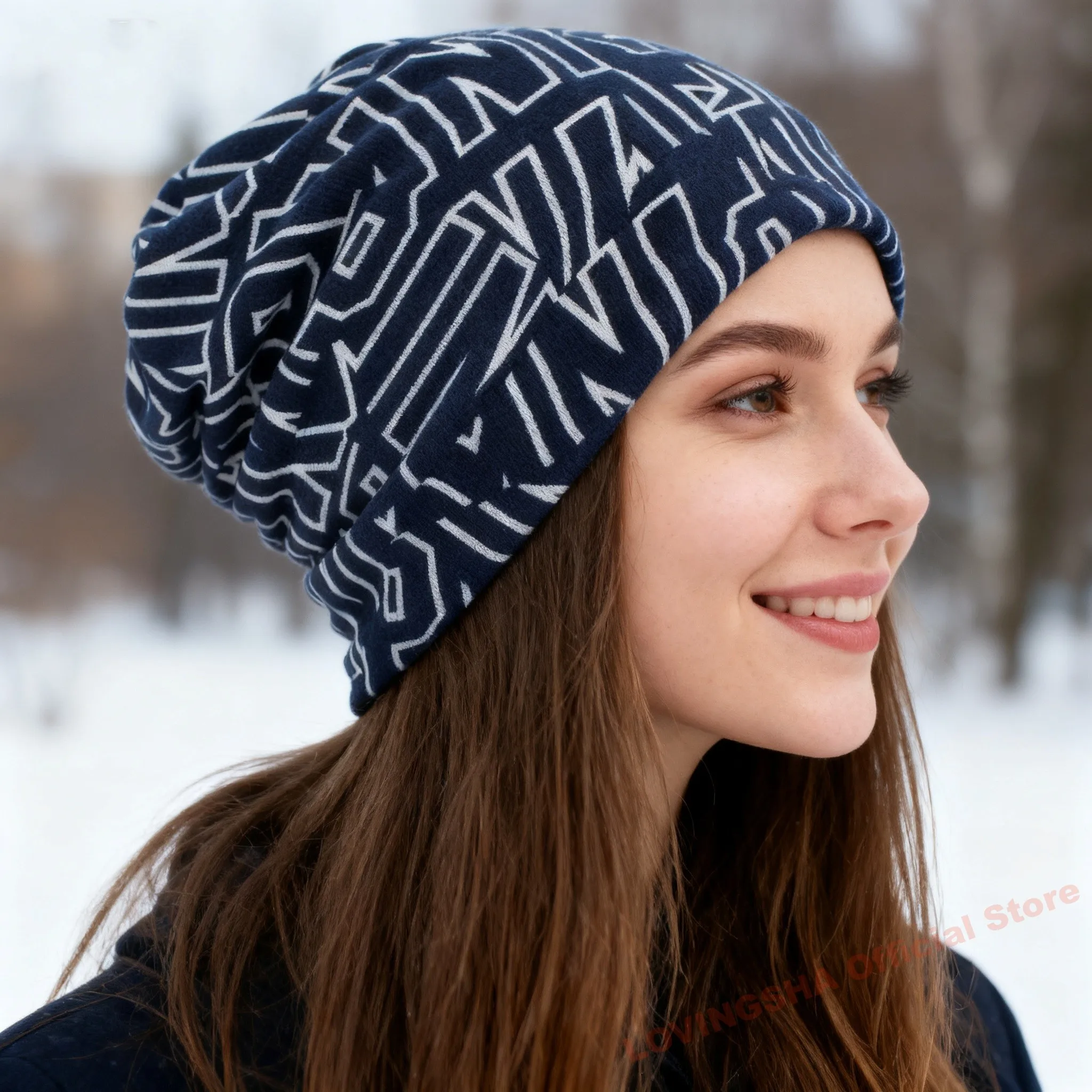 LOVINGSHA Autumn Winter Letter Design Hats For Men Thin Hat Multifunction Women Skullies Beanies Fashion Feminino Scarf HT114