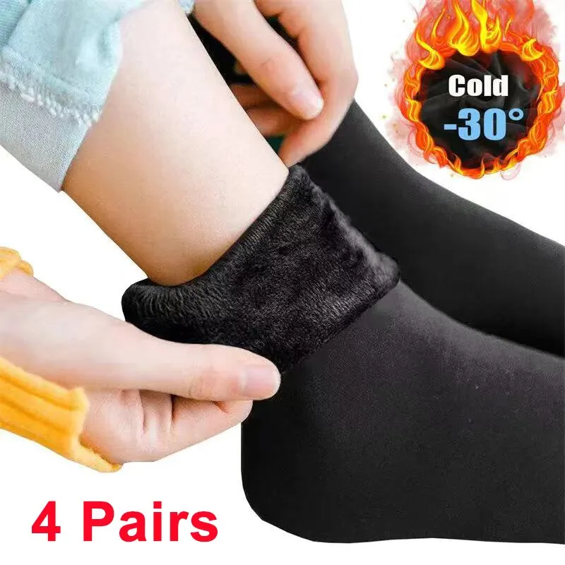 2 Pairs Women Winter Socks Hermal Cashmere Wool Socks Warm Thicken Thermal Snow Boots Floor Socks