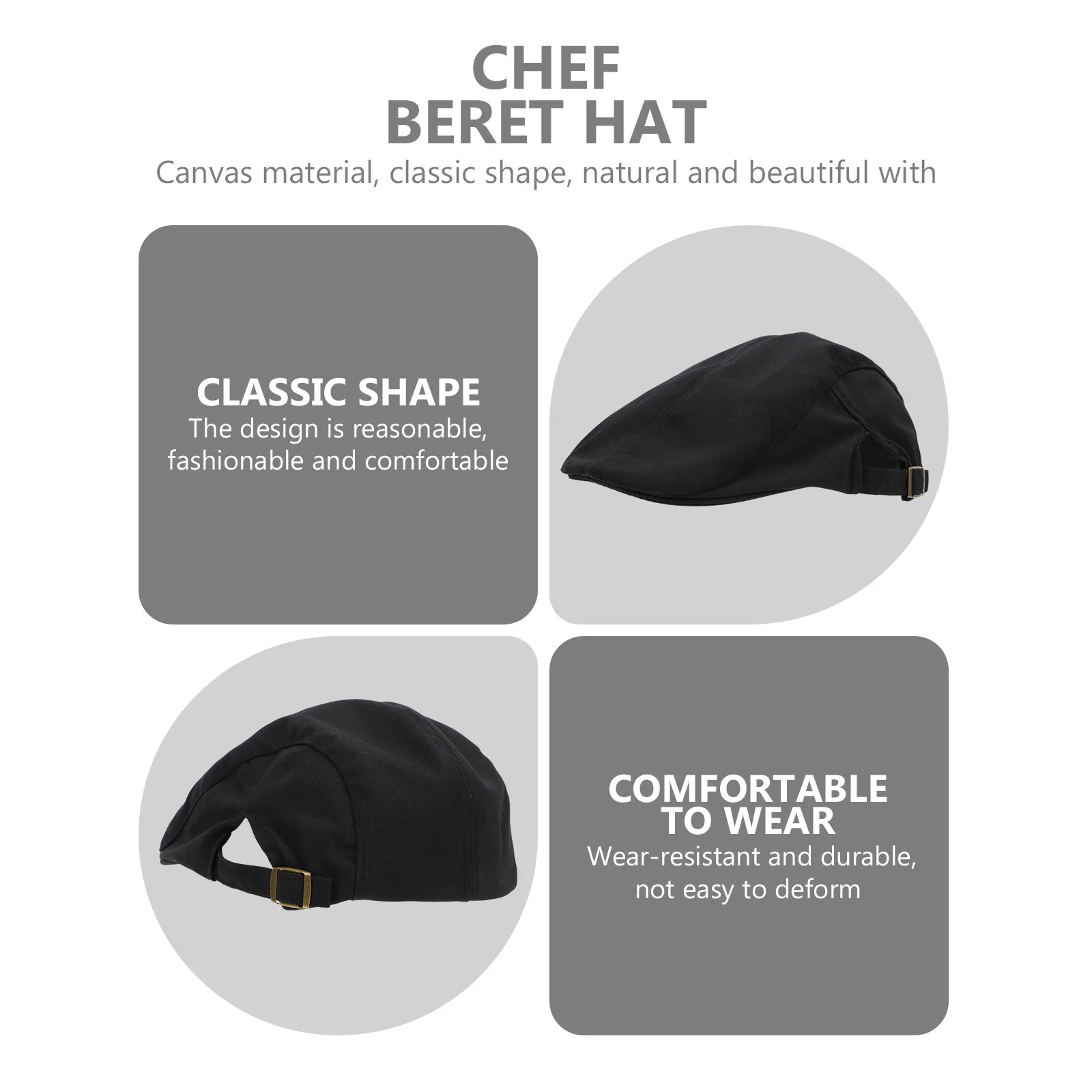 Sombrero de chef negro para hombre, gorro de chef de cocina, servicio de cabello, sombrero de vaquera, sombreros de redes