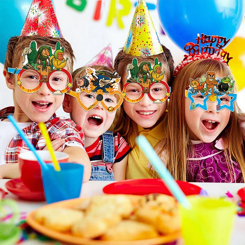 6 قطعة نظارات ورقية من Brainrot الإيطالية تونغ تونغ صحور Tralalo حفلة عيد ميلاد الديكور التصوير الدعائم هدايا الحفلات للأطفال