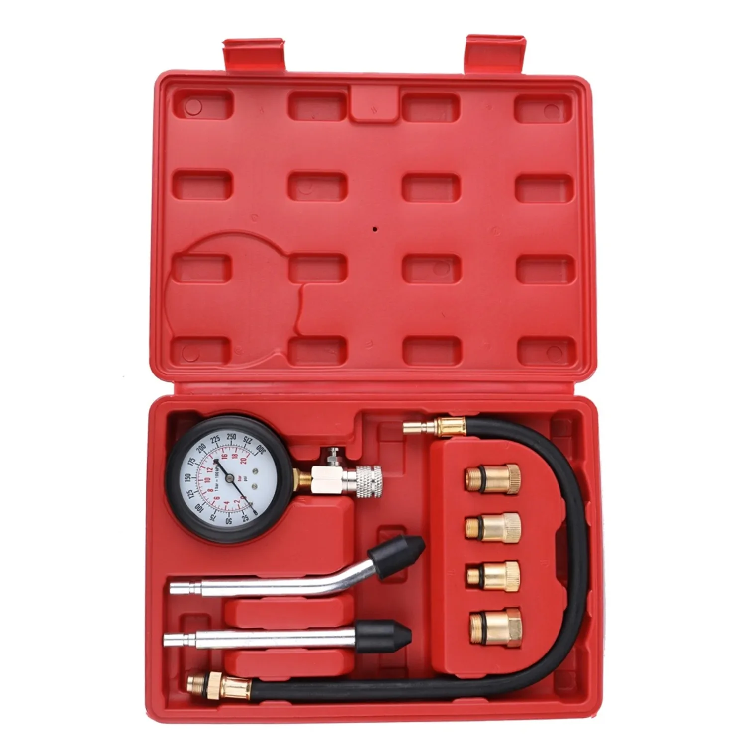 

Engine Compression Tester Kit for Petrol & Diesel Cars - Cylinder Pressure Gauge Meter with Adapters