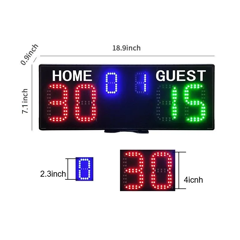 Sports Electronic Scorers Light Emitting Diode Display Multi-sport Digital Football Basketball Tennis