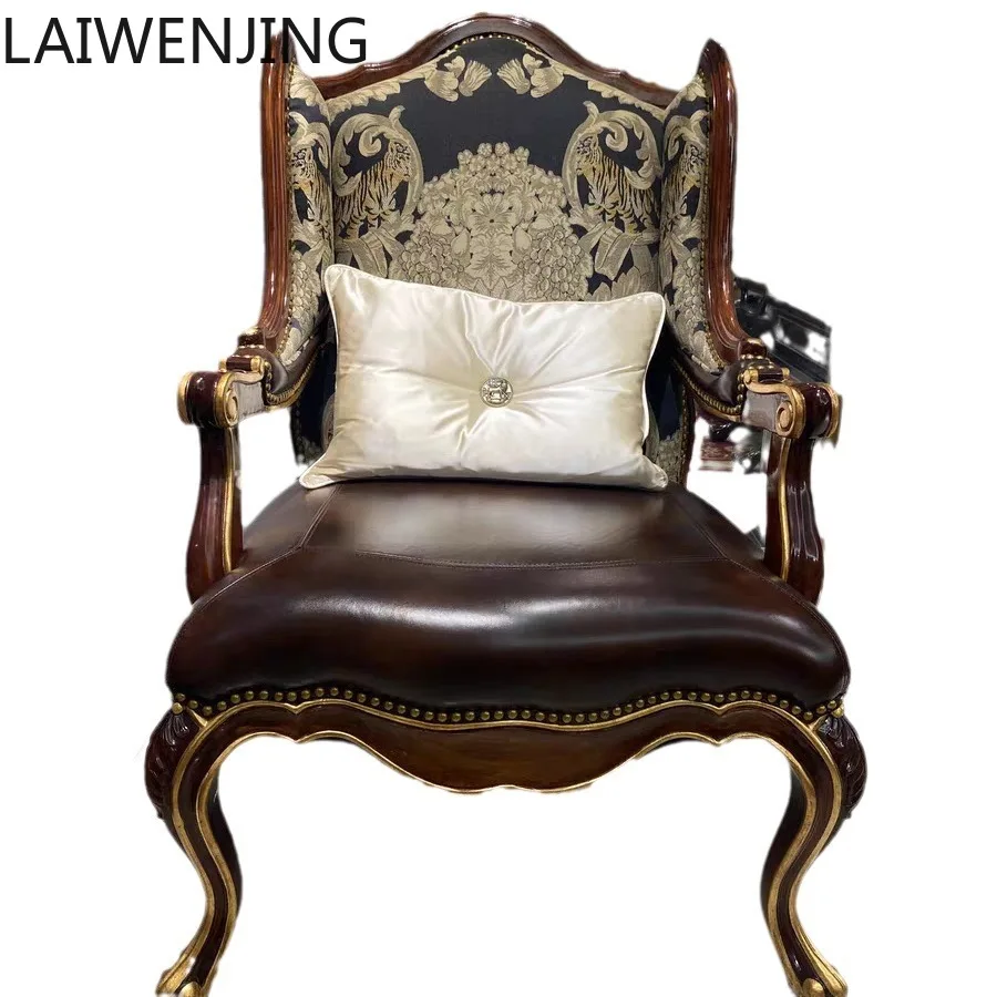 

HLZ high backrest leisure chair solid wood sofa chair European furniture