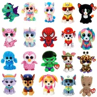Ty Beanie Big Eyes filling Soft Plush Zuma Dinosaur owl poodle deer fox crocodile Toys Doll kids Christmas birthday Gift  15cm