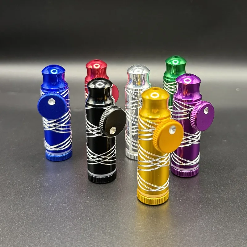 Men Aluminum Alloy Metal Detachable Combinable Colorful Snuff pipe smoking paraphernalia Portable mini Easy to clean Snuff tube