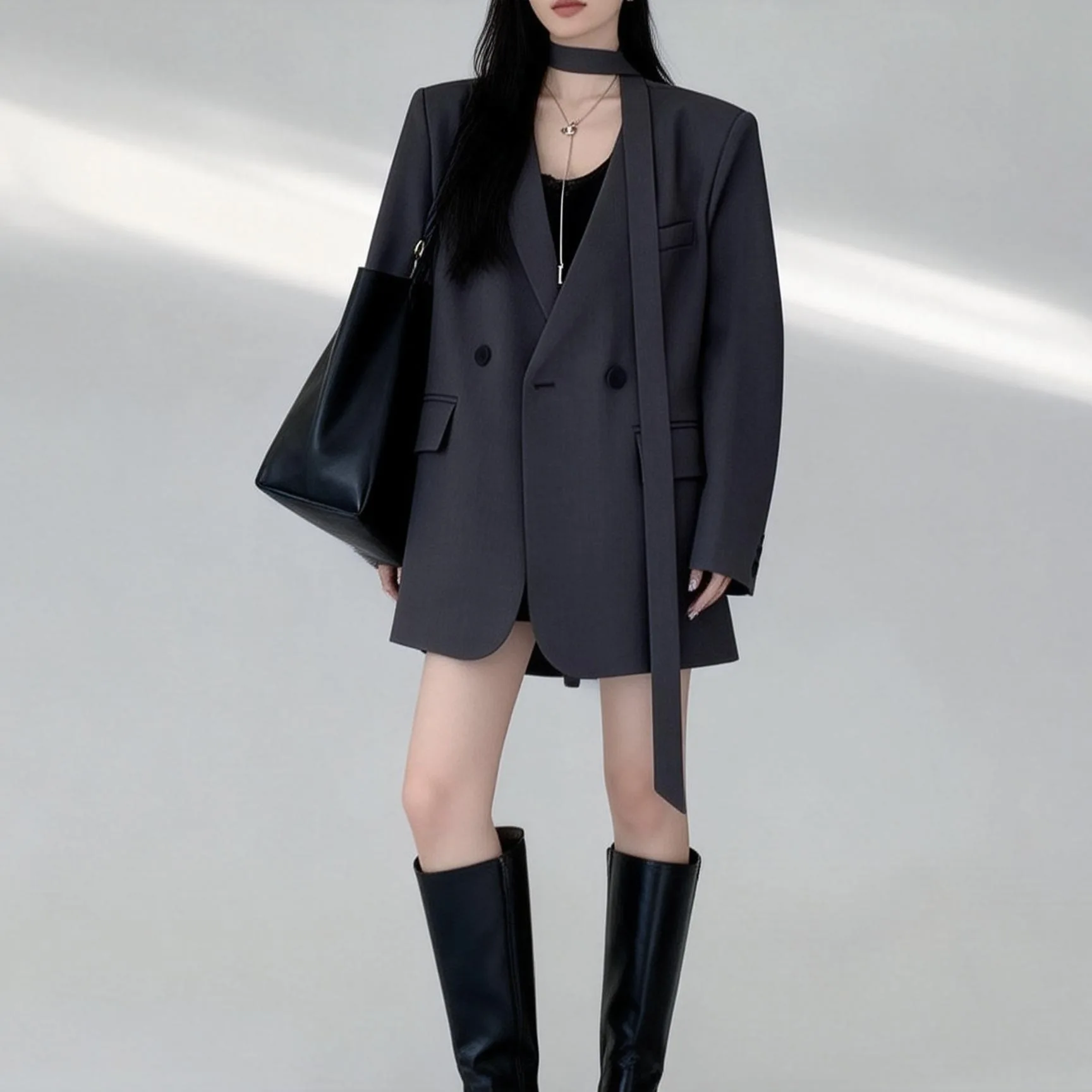 2026 Spring Autumn Fashion New Women Elegant Suit Jacket Design Sense Street Style Solid Color Loose Women Outwears