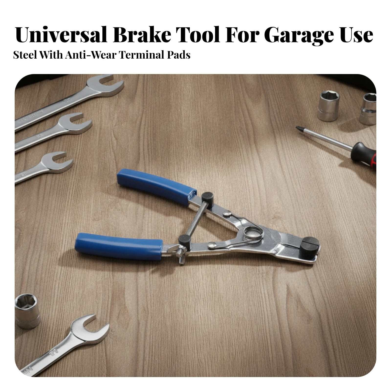 Brake Piston Removal Pliers Adjustable Pliers with Insulated Handles Repair Tool Heat-Treated for Mechanics, Workshop, Garage