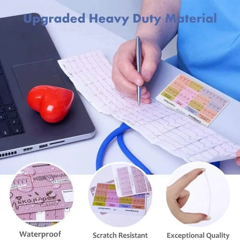 

Ekg Badge Card Nurse Badge Reference Cards 3 Piece Ecg Reference Accessories Supplies Cardiac For Work Lab Value Er Icu
