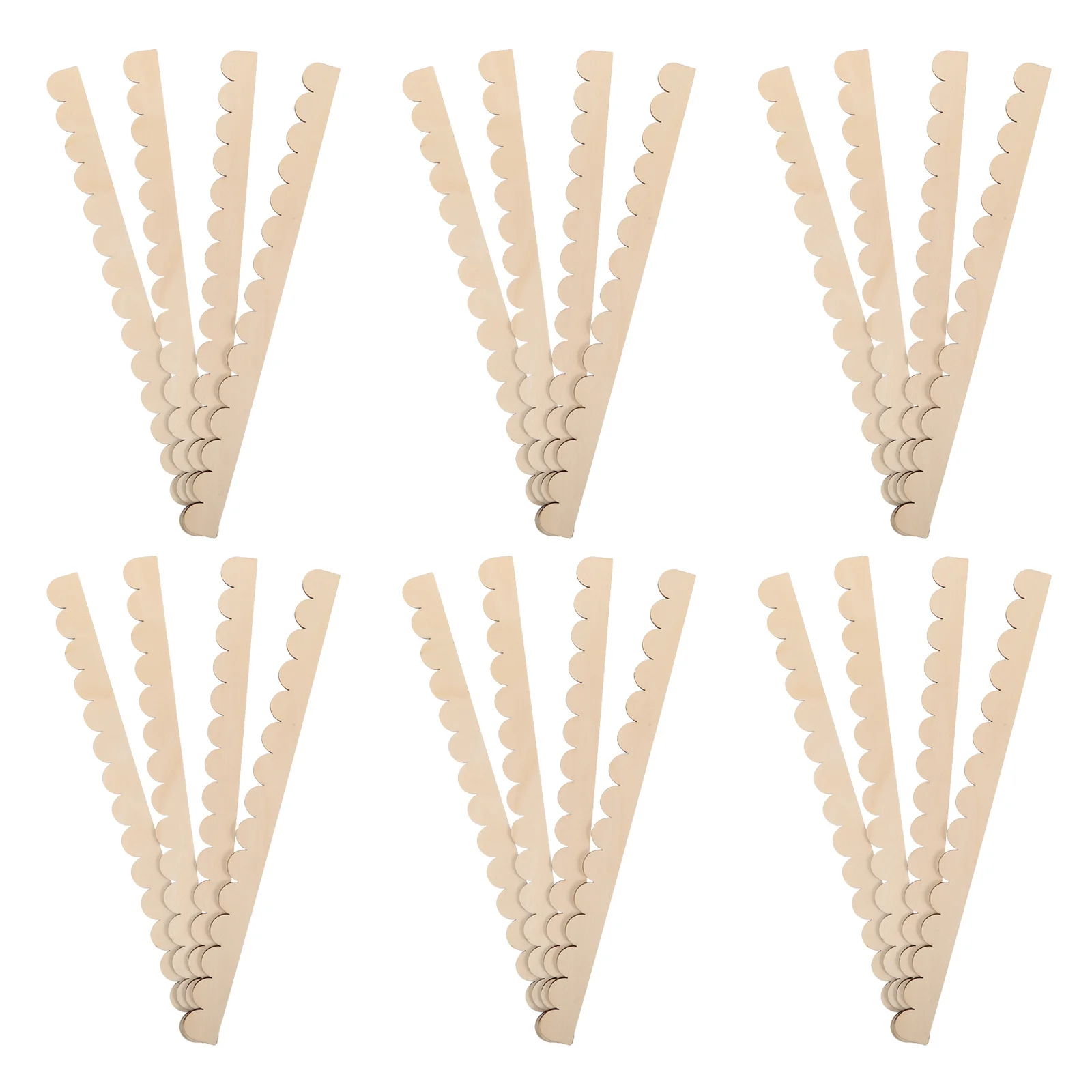 

24Pcs Cabinet Decorative Trim Wood Scalloped Edge Unfinished Molding for DIY Door Frame Shelf Room Bedroom Office