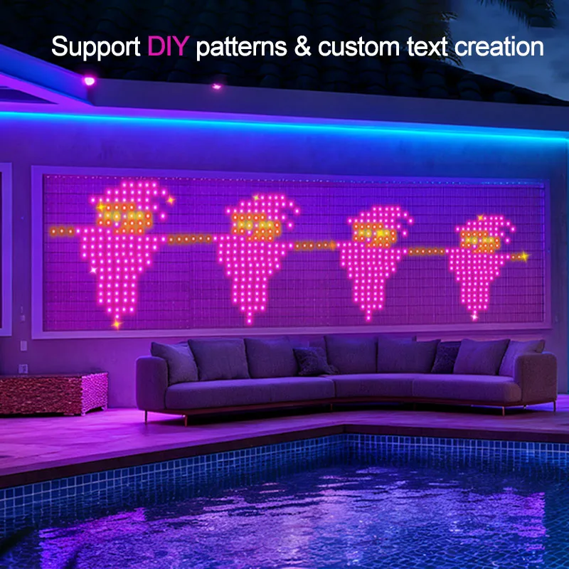 2*2M 400LED WiFi Smart Curtain Lights with Alexa Google Home APP Control IP65 Waterproof Outdoor Christmas Light for Home Decor