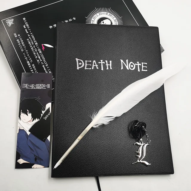 Death Note Notebook Set Leather Necklace Bookmark Quill