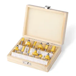 12pcs 1/4in 6mm 8mm Shank Milling Cutter Router Bit Set Wood Cutter Carbide Shank Mill Woodworking Engraving