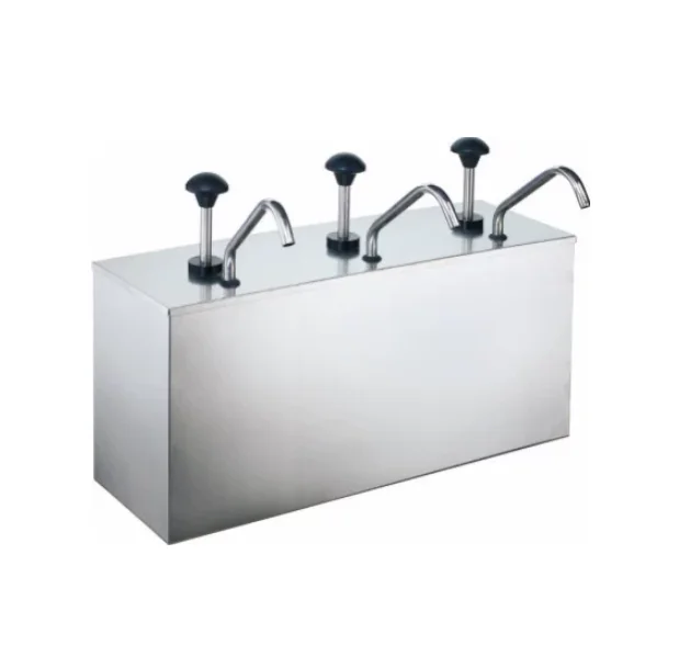 2 Bucket 3 Bucket Sauce Dispenser Pump Squeeze Condiment Dispensing Stainless Steel