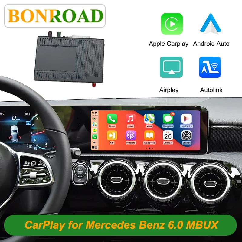Bonroad Wireless Carplay Android Auto Adatto Per Mercedes ABCE Classe CLS CLA GLA GLB Classe NTG6.0 2018-2022 Modulo Box Airplay