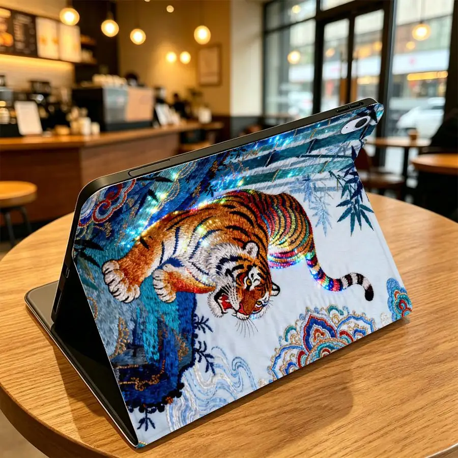 Bamboo Forest Tiger with Pencil Slot Case for Samsung Galaxy Tab A11 S9+ S10 Lite A7 Lite S9 FE S10FE S10 Plus S7 S8+ S11 A9Plus