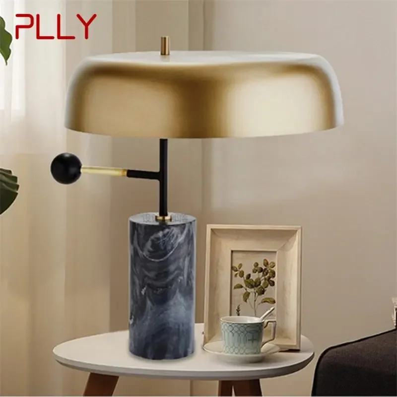 PLLY Contemporary Table Lamp Design LuXury Black Desk Light Home LED Marble Decorative For Foyer Living Room Office Bedroom
