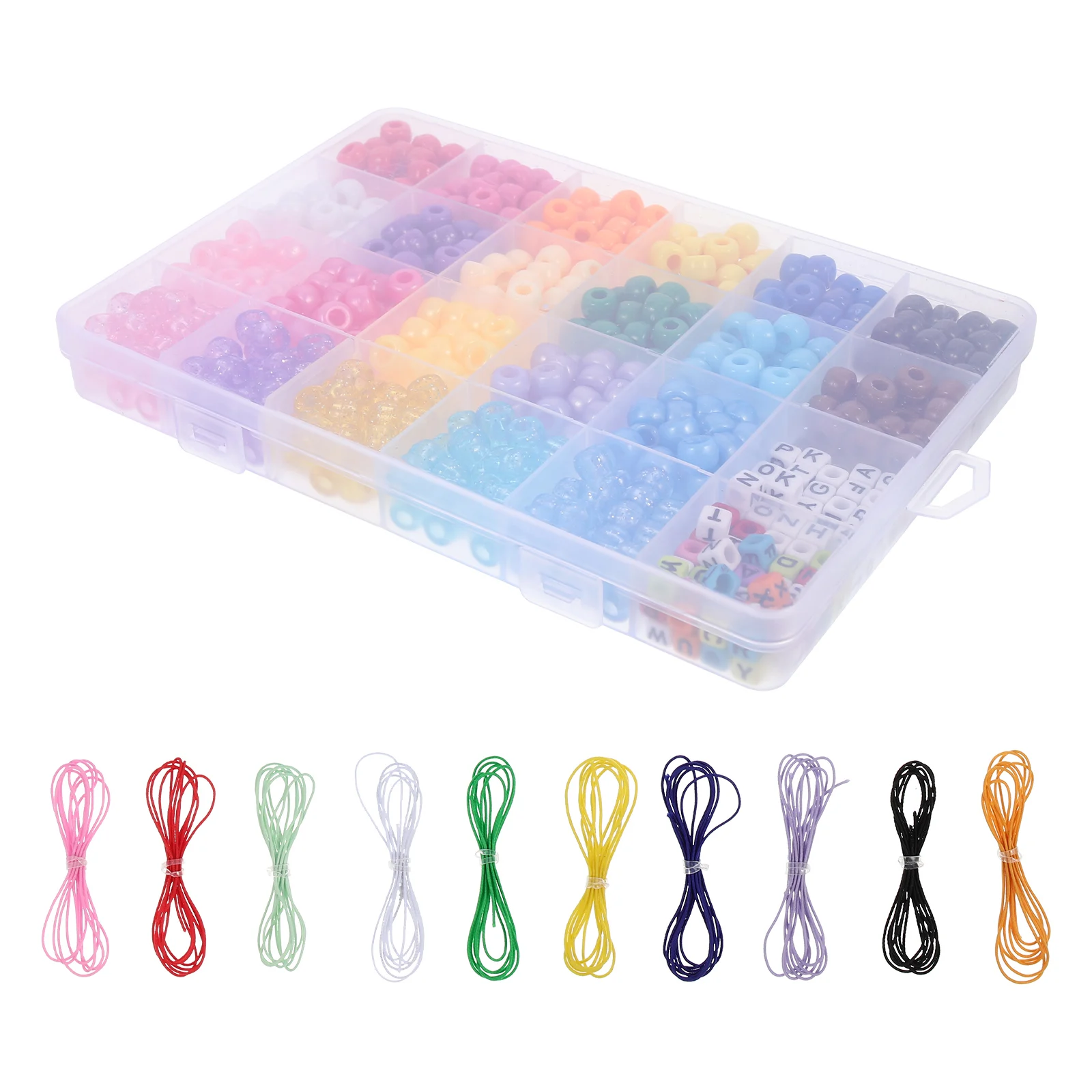 

Acrylic Bead String Set Plastic Cylinder Smooth Round Beads Necklace Bracelet DIY Jewelry Making Supplies Loose Letter Beads