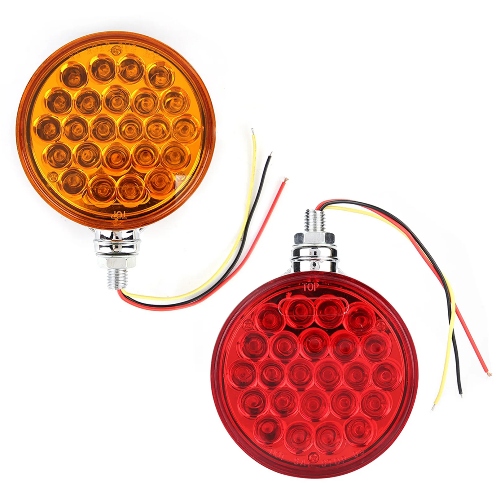 48LED Double Face Single Stud Mount Side Marker Reflective Sealed Light Side Marker Brake Light Side Marker Stop Light