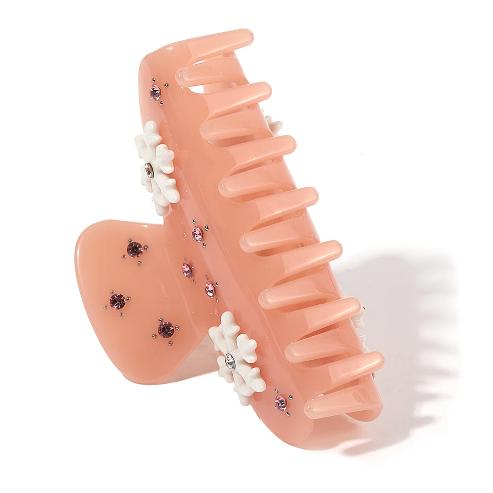 

Elegant Rhinestone Snowflake Shark Hairpin Hair Claw Clip For Women Luxury Crystal Geometric Hair Accessories Tool Gifts 2024