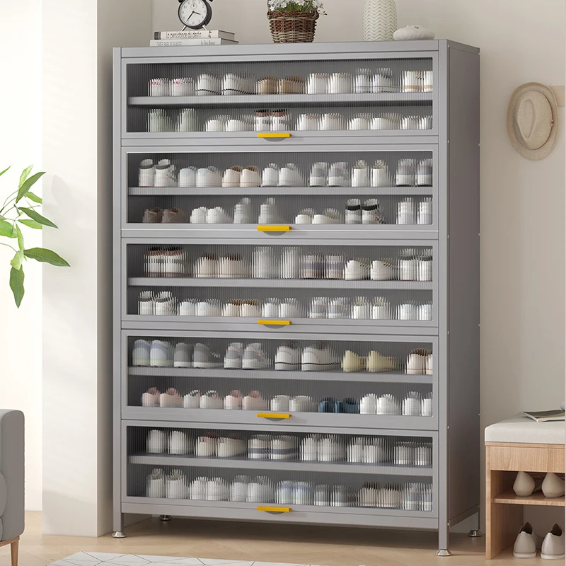 خزانة أحذية معدنية رخيصة الثمن، أثاث منظم صغير، خزانة أحذية مفتوحة، تخزين مخفي، أثاث تخزين Zapatero Mueble النحيف