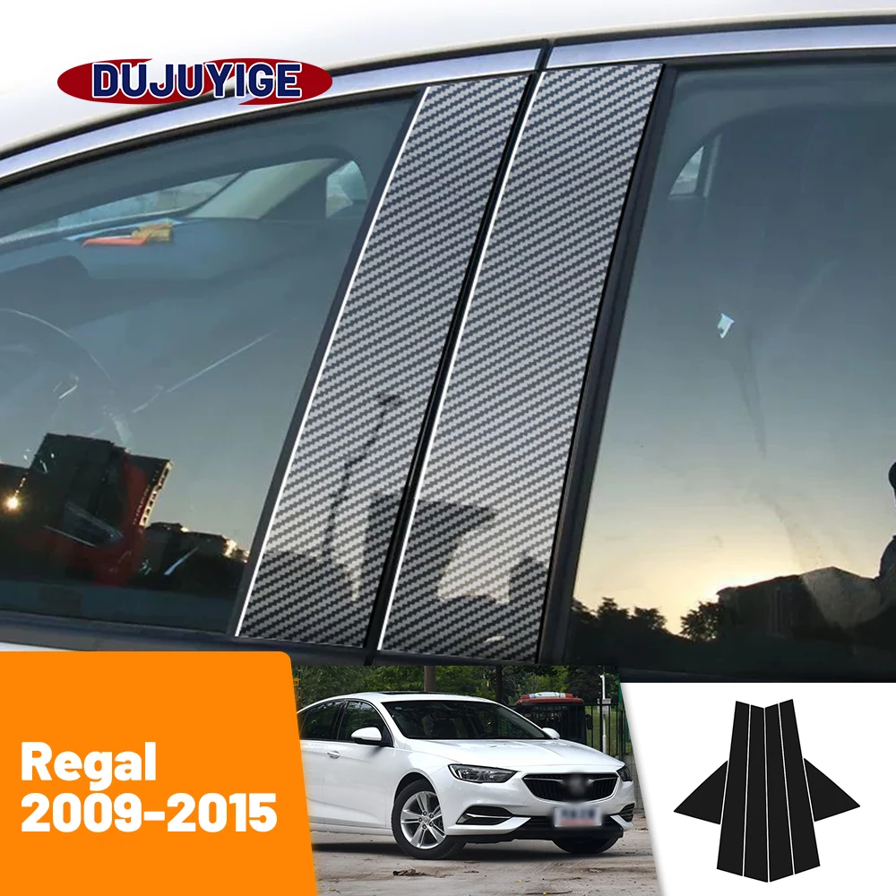 

For Buick Regal 2009-2015 2010 2011 2012 2013 2014 Carbon Fiber Window Door Column Deal B C Pillar Post Cover Trim Sticker