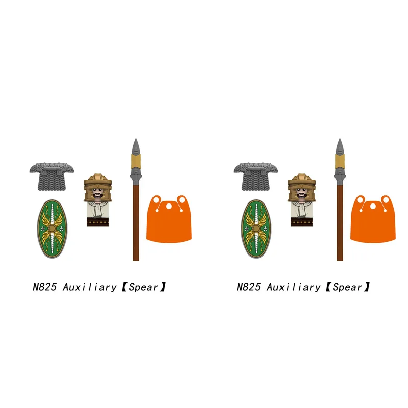Mittelalterliche militärische römische Soldat-Figur, Baustein, Burg, Ritter, Armee, Corp, Infanterie, Offizier, Schild, Schwert, DIY-Modell, Ziegel, Spielzeug