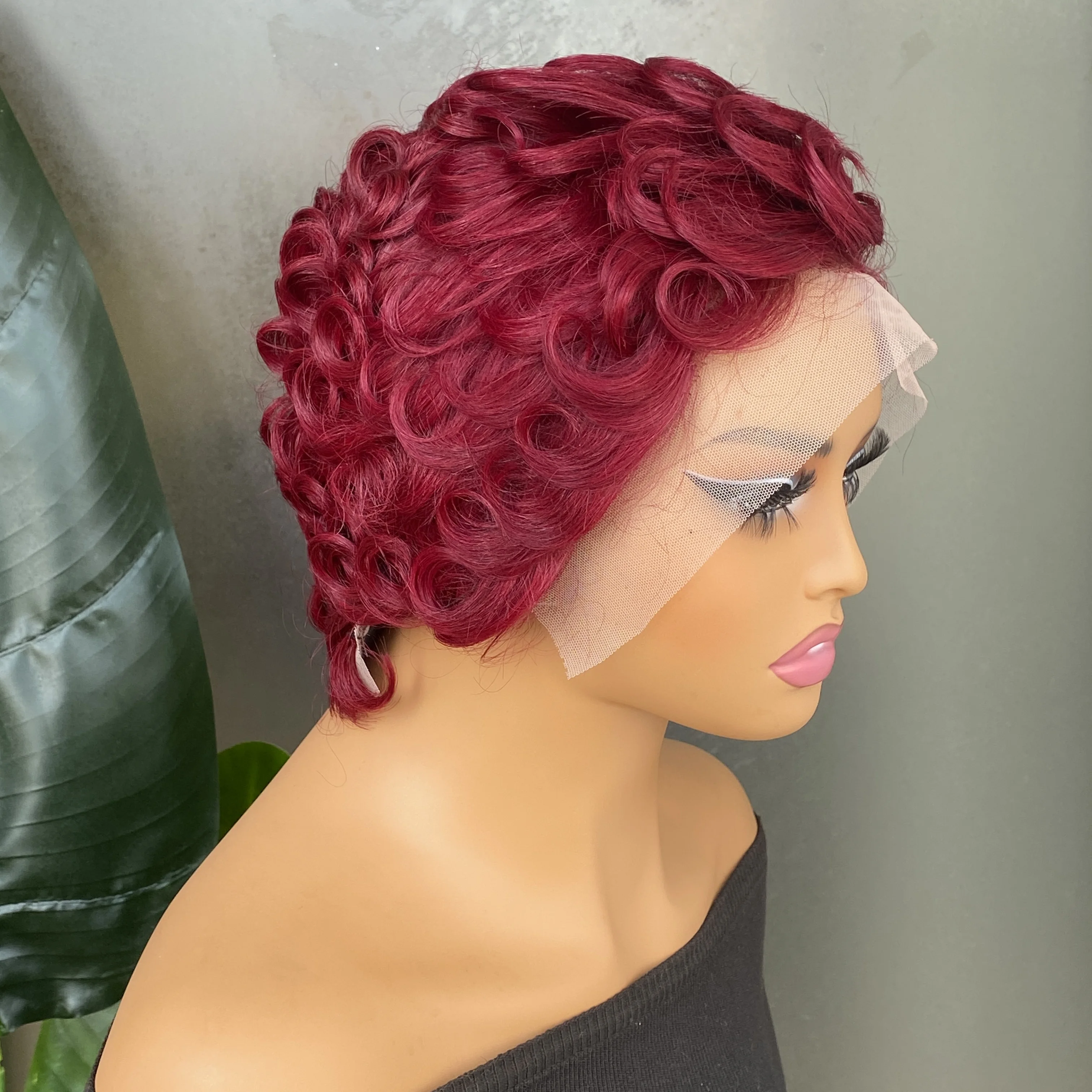 Women's #350 Orange Chioma Curl Wavy Pixie Cut Wig