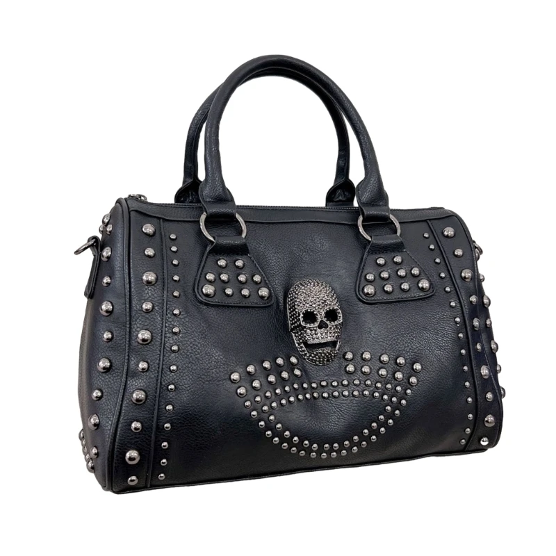 Crossbody Bags Skull Punk Bag Versatile Rivet  Bag Large Capacity Bag