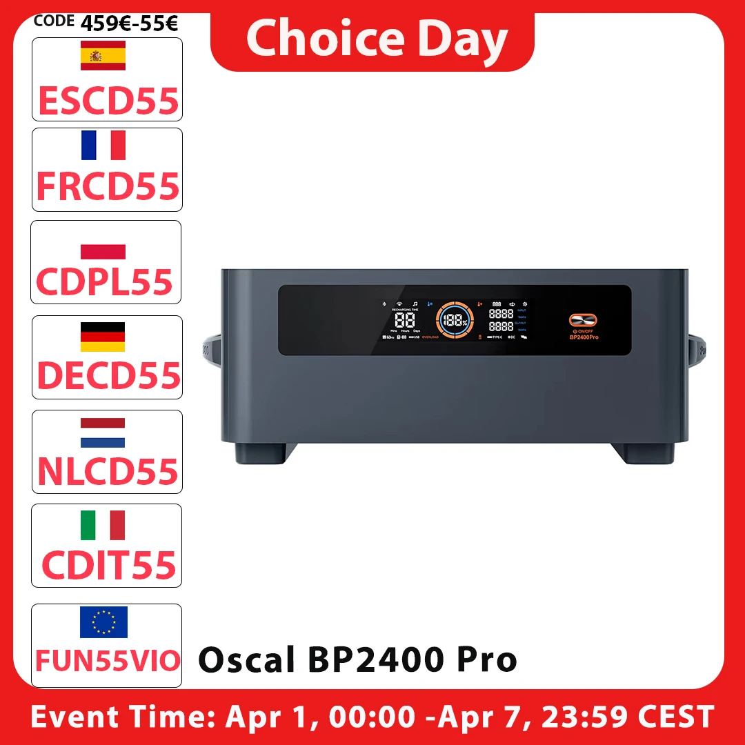 Batterie Oscal BP2400 Pro 2016Wh LiFePO4 pour la station d'alimentation portable Oscal PowerMax 2400 Pro LiFePO4