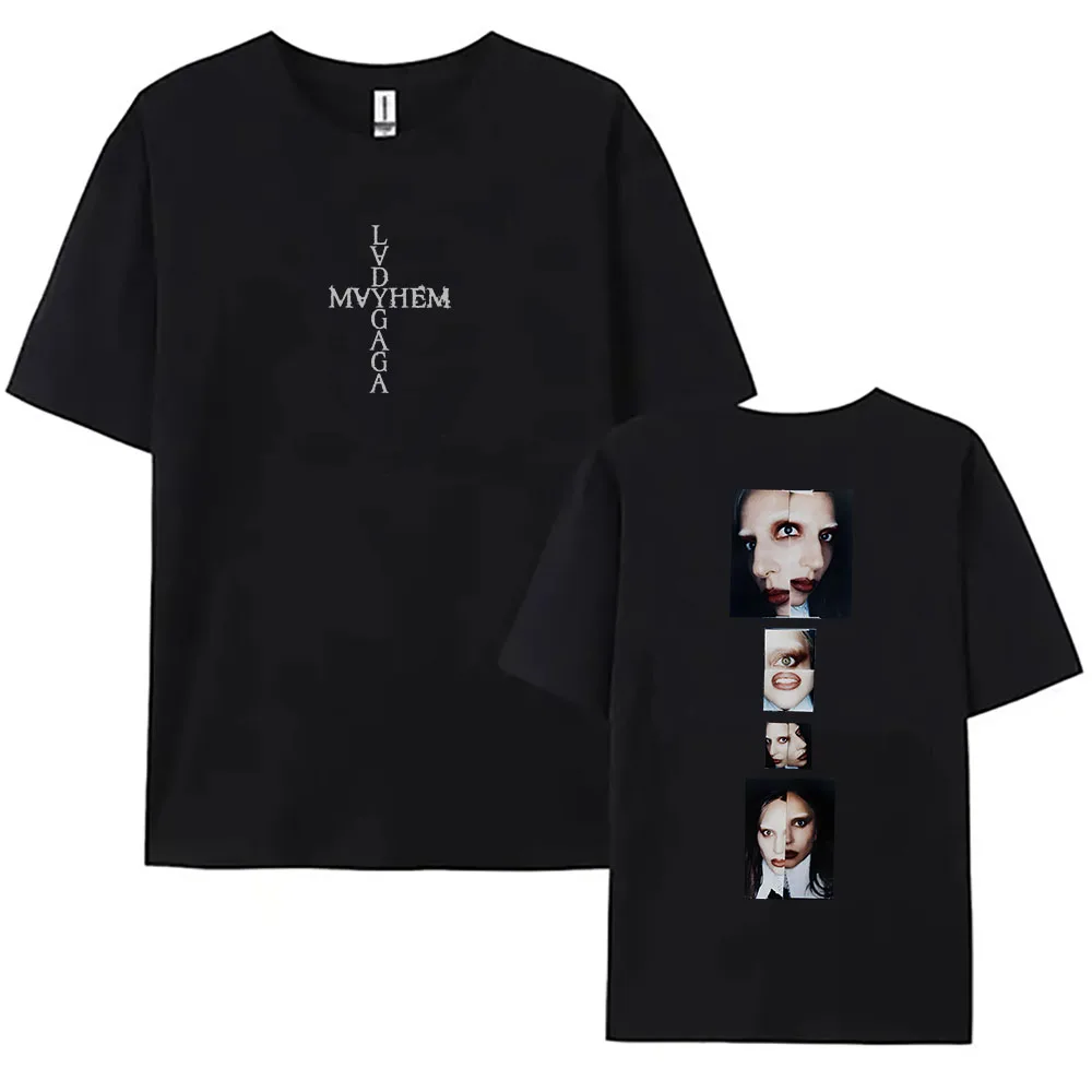 

Grunge Tees Lady Gaga Mayhem Album T-shirt Cotton Women Men O-neck Tshirts Singer Summer T Shirt Print Clothing For Fans Gift