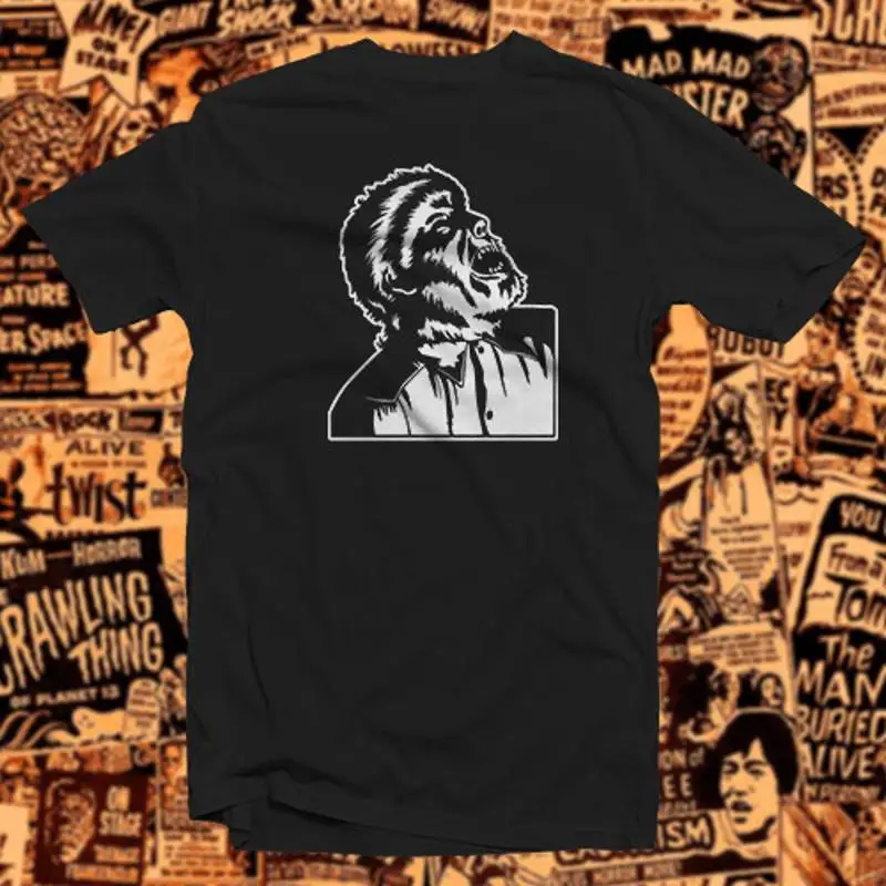 وولفمان القطن تي شيرت كلاسيكي الوحش فيلم فرانكنشتاين دراكولا #1