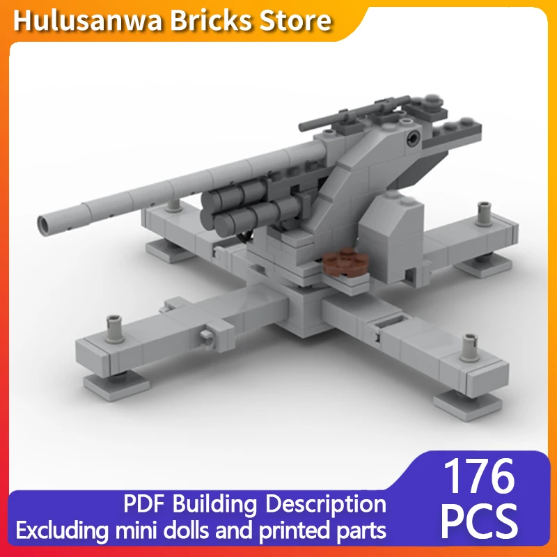 

Flugzeugabwehrkanone 36 WW2 Anti-Aircraft Gun Model MOC Building Bricks War Equipment Modular Technology Gifts Children Toy Suit